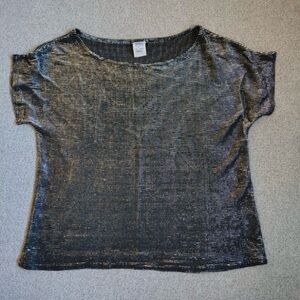 Vtg Women’s Fairy Grunge Y2K Sheer Mesh Top Size S Black Glitter Edgy Rocker